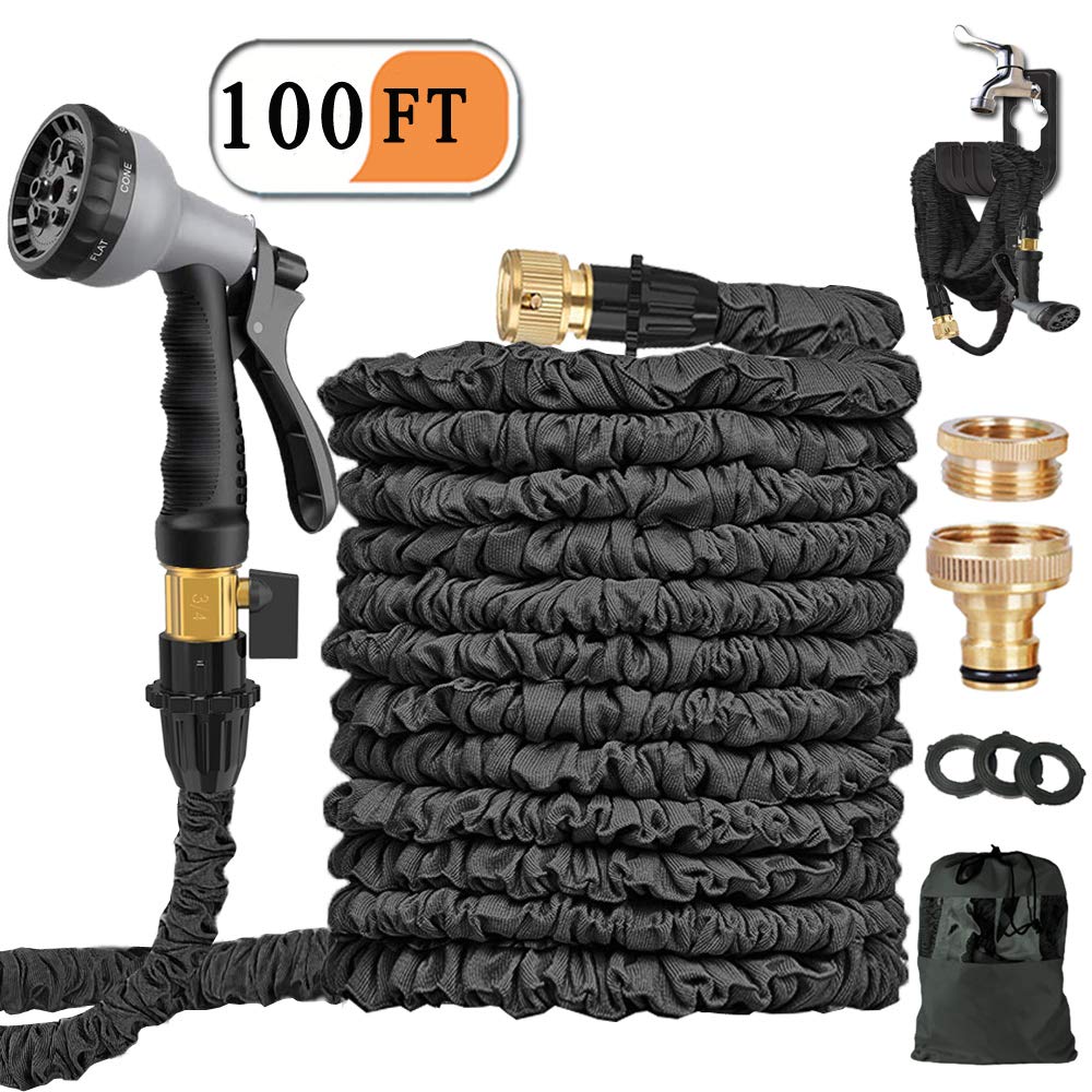 Expandable Garden Hose Pipe 100FT Expanding Water Hose 8 Function Spray