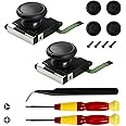 Veanic 2-Pack 3D Replacement Joystick Analog Thumb Stick for Switch Joy-Con Controller - Include Y00, Cross Screwdriver, Pry 