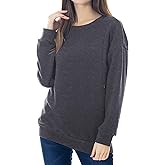 Smallshow Fleece Maternity Nursing Sweatshirt Long Sleeve Breastfeeding Tops