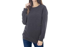 Smallshow Fleece Maternity Nursing Sweatshirt Long Sleeve Breastfeeding Tops