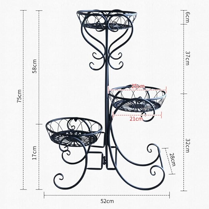 TieLiHua Estante de Metal con Flores De múltiples Capas Flor de ...