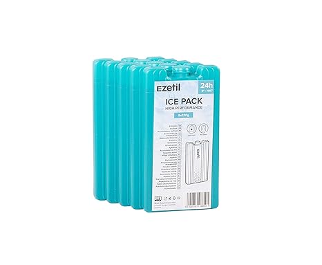 EZetil High Performance 5er-Set Kühlakku, mit 5 x 220g Kühlelementen für die Kühltasche oder Kühlbox bei Outdooraktivitäten o