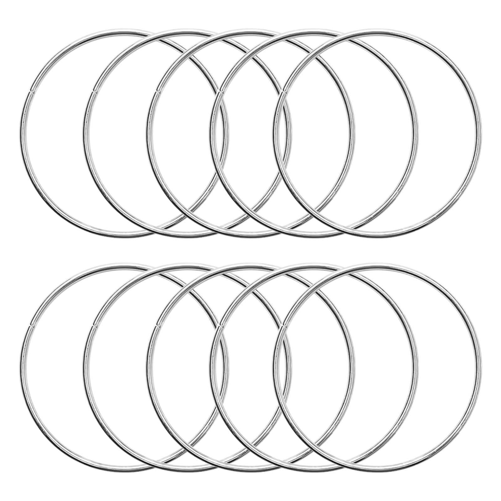 10 Pcs 5 Inch Metal Rings for Craft Silver Hoops Floral Macrame Hoops Rings for DIY Crafts Macrame Dream Catcher Supplies(Silver,5 inch)
