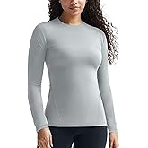 Zengjo Womens Thermal Tops Lightweight Long Sleeve Running Workout Shirts Cold Weather Athletic Baselayer Soft Fitted Warm