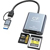 CFexpress Type B &amp; SD Card Reader 2IN1 USB-C + USB-A Dual Slot Card Reader | USB3.2 10Gbps Aluminum CFe Type B &amp; SD UHS-II/UHS-I Card Reader for Windows/Mac/Android,Ideal for Photographers Videographer