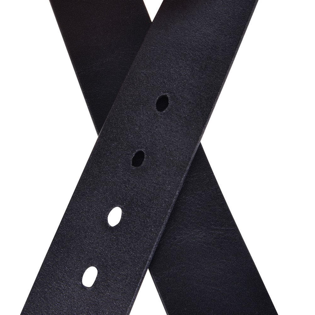 Vbiger Herren Gürtel Vollrindledergürtel Ledergürtel mit Pin Gürtelschnallen für Herren (GZGS01Schwarz（105-120）)