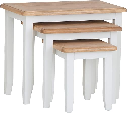 Gayles Nest Of Tables Wood Pure White One Size Amazon Co Uk Kitchen Home