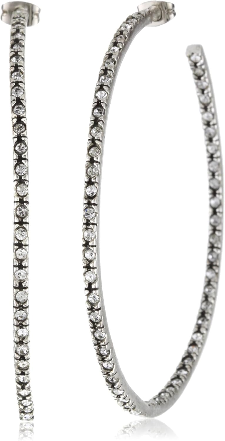 Azaara "Crystal" Large Sliver Hoops Hoop Earrings Jewelry