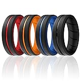 ROQ Silicone Rubber Wedding Ring for Men, Comfort