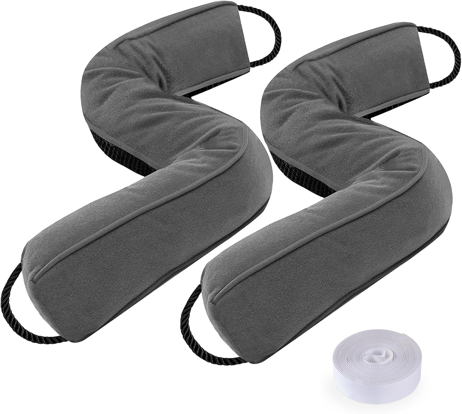 Draft Stoppers - Sunolga 2 Packs 34 Inches 2.1LBs Weighted Door Draft Stopper Filled with Glass Beads & Cotton, Removable Machine Washable Sound Proof Under Door Draft Blocker with Anti-Abrasion Bottom for Door, Gray