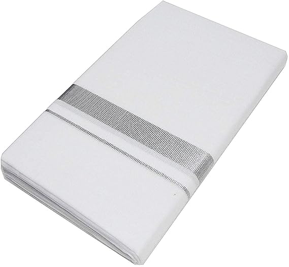 Men's Cotton Dhoti Mundu/Veshti/Lungi (52) White