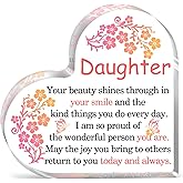 Valentine's Day Gifts For Daughter Birthday Gift For Daughter In Law From Mom Dad Heart Plaque Birthday Christmas For Home Desk Decorations Cute Living Room Decor