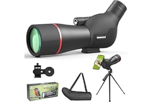 Urbancoast Spotting Scope 20-60x60mm - Waterproof IPX7 Spotter Scope with Phone Adapter and Tripod, Portable for Bird Watching Wildlife observing and Hiking, Black