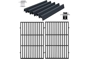 DCYOURHOME Genesis 300 Grill Parts Kit for Weber Genesis 310 320 Series E330 E320 E310 S310 S320 S330 EP/CEP310 EP/CEP320 EP/CEP330 Grill Parts(2011-2016), 7524 Cast Iron Grill Grates & 7621 Flavorizer Bars
