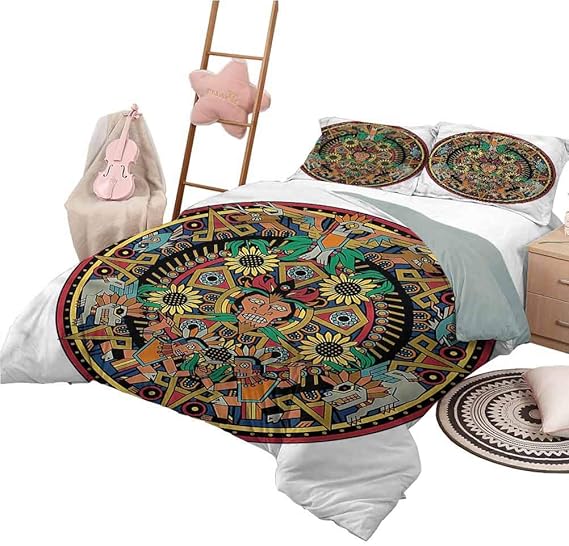 Duvet Cover Queen Size Aztec Pattern Bed Cover Colorful Aztec Round Amazon.co.uk Kitchen & Home