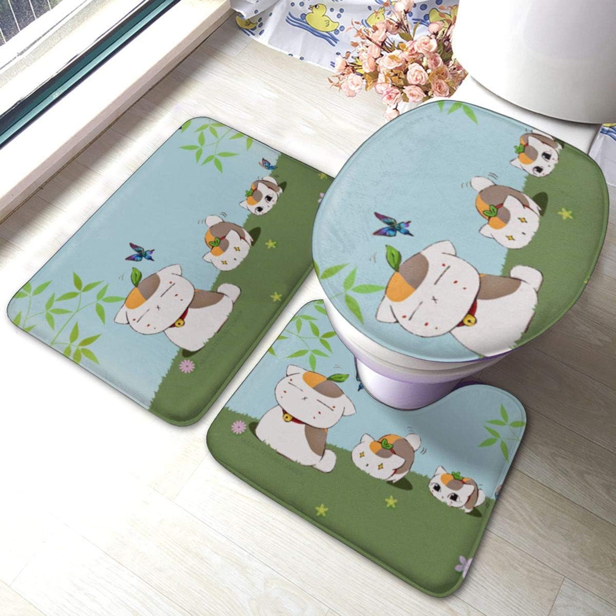 Amazon Co Jp ニャンコ先生 トイレマット 便座ふたカバー 足おき マット 3点セット 滑り止め 清潔 厚手 ふかふか カーペット おしゃれ 可愛い ホーム キッチン