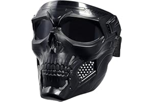 OQUQO Skull Face Mask Full Face, Motorcycle Mask, Airsoft Mask, Tactical Mask, Paintball Mask for Men Women