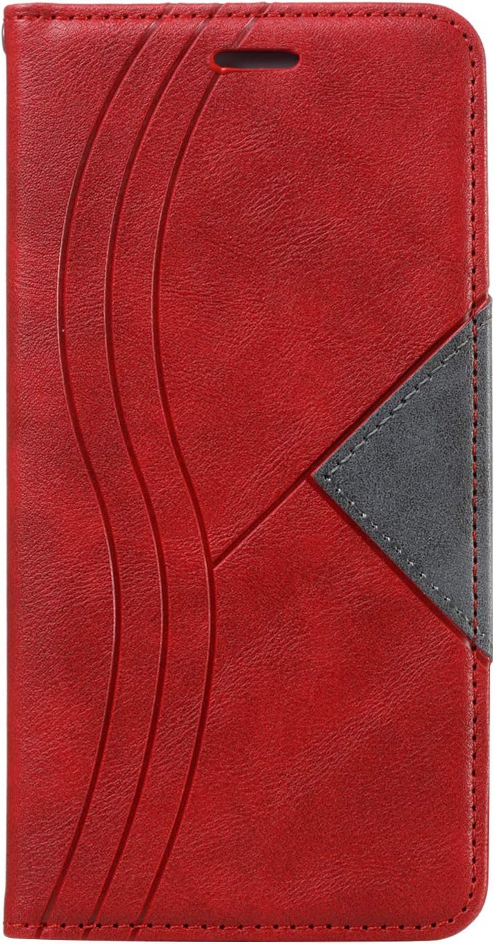 Lomogo Leather Wallet Case for Samsung Galaxy Note 8 with Stand Feature Card Holder Magnetic Closure, Shockproof Flip Case Cover for Galaxy Note8 - LOYTE030121 Red