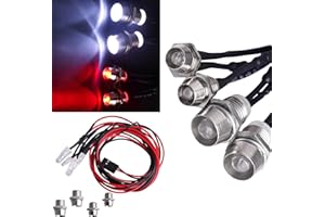 Hobbyfire RC Car Lights 4Leds Light Kit Headlights Taillight for Traxxas Slash Arrma Axial SCX10 Redcat Losi Tamiya HSP HPI RC4WD RC Car Truck Tank Crawler