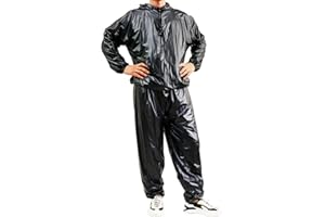 GOLD XIONG PADISHAH Heavy Duty Sauna Suit Exercise Sauna Sweat Suit Gym Workout Sauna Jacket and Sauna Pants for Women Men