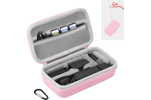 BRDRC Osmo Pocket 3 Case, For Xtra Muse Portable Carrying Bag Protective Hard Storage Bag for DJI Osmo Pocket 3 Creator Combo/Xtra Muse Camera Accessories with Wrist and Carabiner (Pink)
