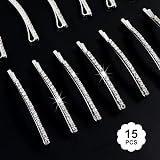 Hanyousheng Rhinestone Bobby Pins 15 Pieces Silver Hair Clips for Women view 4