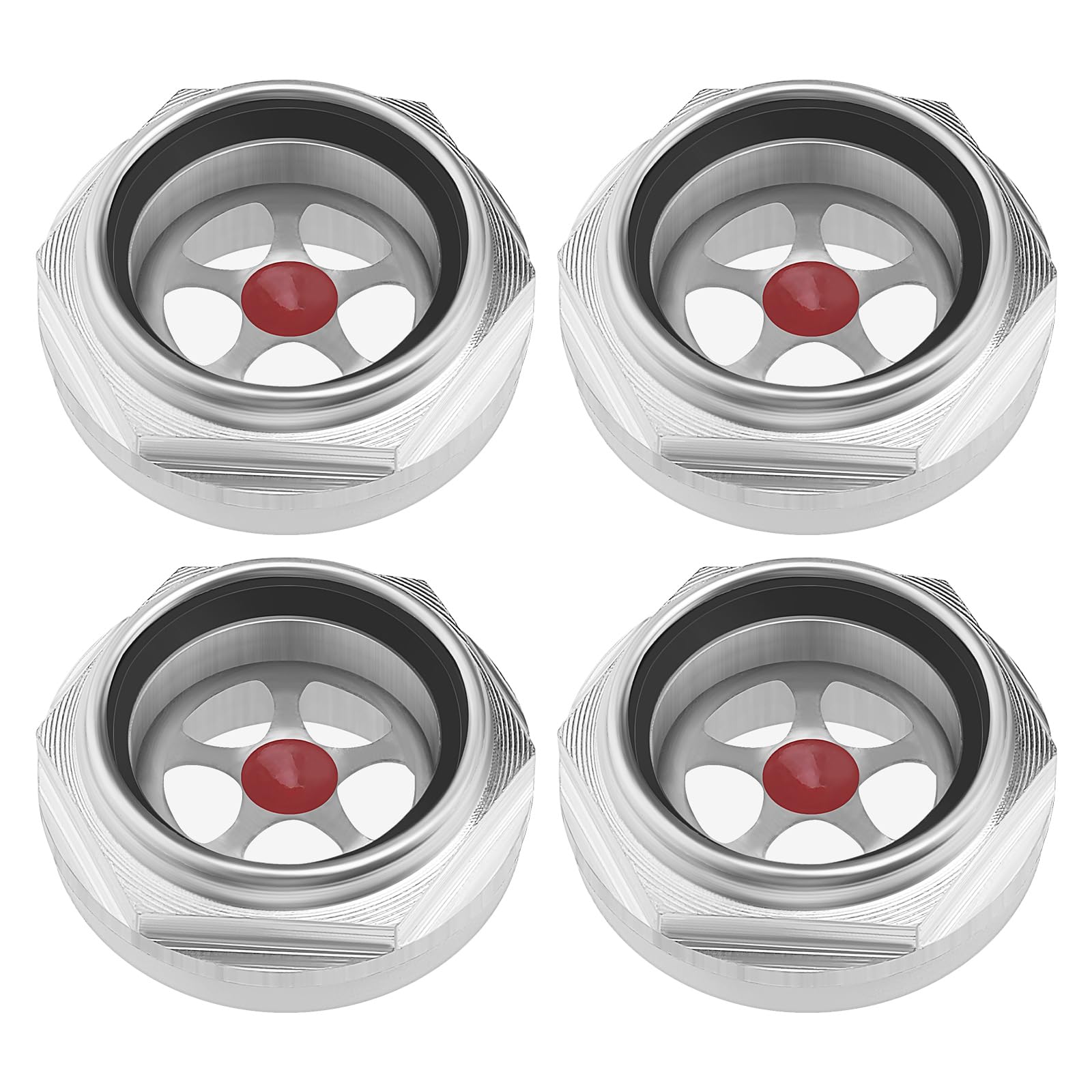 VGOL 4pcs 3/4 Air Compressor Oil Level Sight Glass BSP Aluminum Alloy Liquid Level Connector Suitable for Air Compressor Check the Pump Oil Level