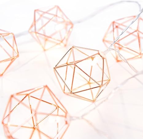 rose gold geometric boho lights