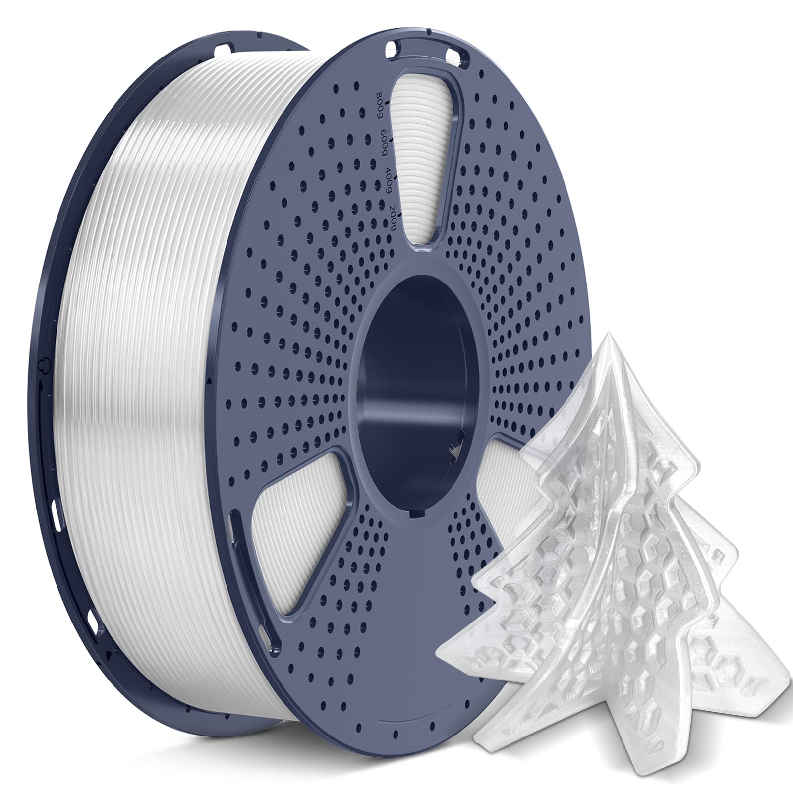 SUNLU PETG 3D Printer Filament, Strong PETG 3D Printer Filament 1.75mm, Neatly Wound 3D Printing Filament Suit for Most FDM 3D Printers, Dimensional Accuracy ±0.02mm, 1KG Spool(2.2LB), Transparent