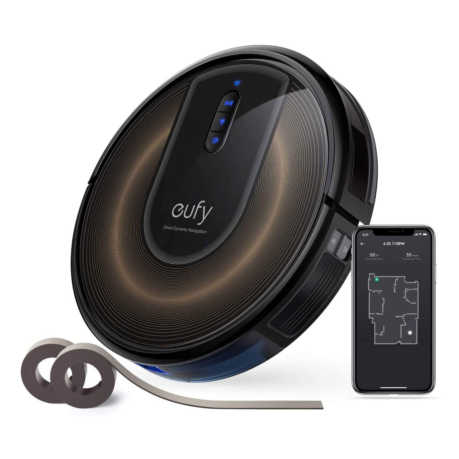 eufy RoboVac G30 Edge, Robot Vacuum with Smart Dynamic Navigation 2.0, 2000Pa Suction, Wi-Fi, Boundary Strips, For Carpets and Hard Floors