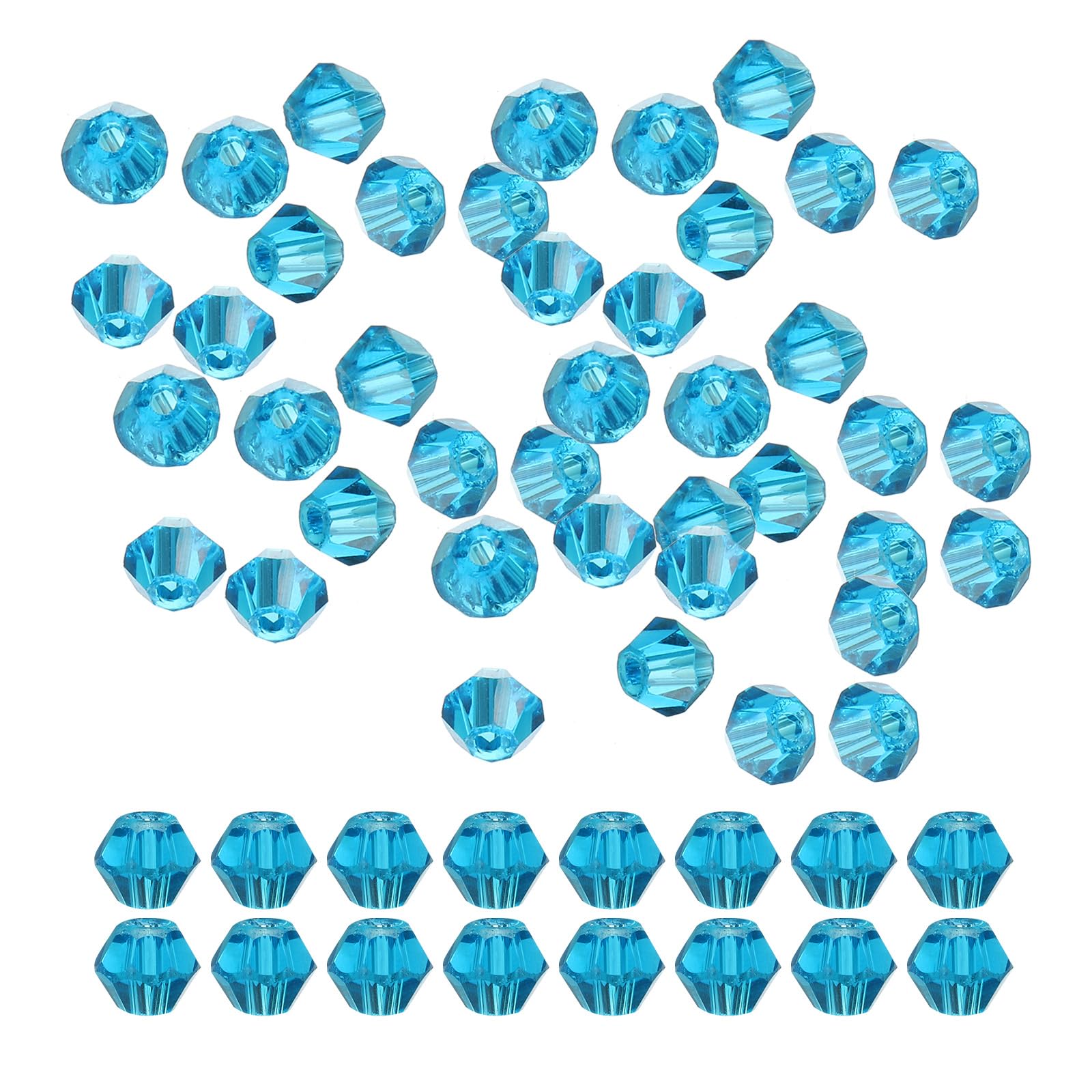 PATIKIL 4mm Bicone Glass Beads, 1800 Pcs Small Faceted Bicone Crystal Beads Charm for Earring Bracelets Necklaces Rings Jewelry Making DIY, Dark Blue