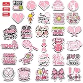 30pcs Pink Tennis Stickers for Girls – Waterproof Vinyl Decals for Laptop, Water Bottle, Scrapbook – Cute Tennis Gifts for Teen Girls & Women