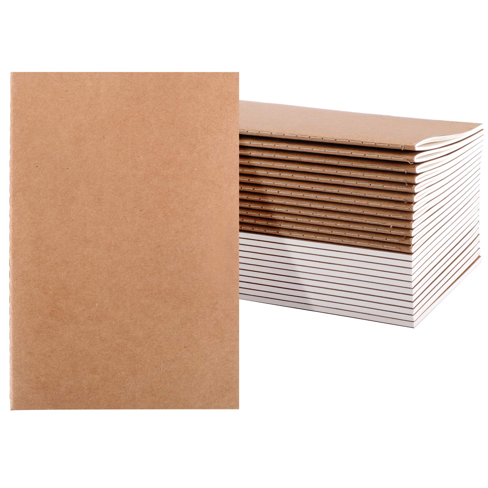 EOOUT 24 Pack Kraft Paper Notebooks, Blank Paper, Subject Notebook, 60 Pages, 30 Sheets, 80GSM, 8.3×5.5 Inch, A5 Size, Travel Journal Set, for Travelers, Students and Office Supplies EOOUT 24 Pack Kraft Paper Notebooks, Blank Paper, Subject Notebook, 60 Pages, 30 Sheets, 80GSM, 8.3×5.5 Inch, A5 Size, Travel Journal Set, for Travelers, Students and Office Supplies