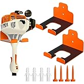 JNIHEEP Garage Organizer Trimmer Rack,Garden Power Tool Hanger,2Pack,Orange | Weedeater Rack, Heavy Duty Weed Whackers Holder Wall Mounted for Grass Trimmer, Hedge Trimmer, Garage Trimmer, Garden Tools