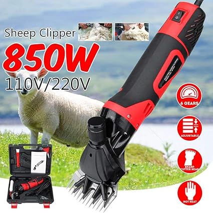 Fnzkt Tondeuse Mouton Professionnelle Cheveux Tondeuses A Chevre 850w 6 Vitesses Reglable Cisaille De Clipper Electrique Cisaillement Toilettage Pour Betail Brebis Valise Gratuite Amazon Fr Cuisine Maison