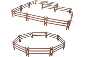 Volnau 20 Pcs Farm Corral Fence Toys Panel Accessories Playset Barn Animal Figures for Toddlers Kids Figurines Set Decoration Prop