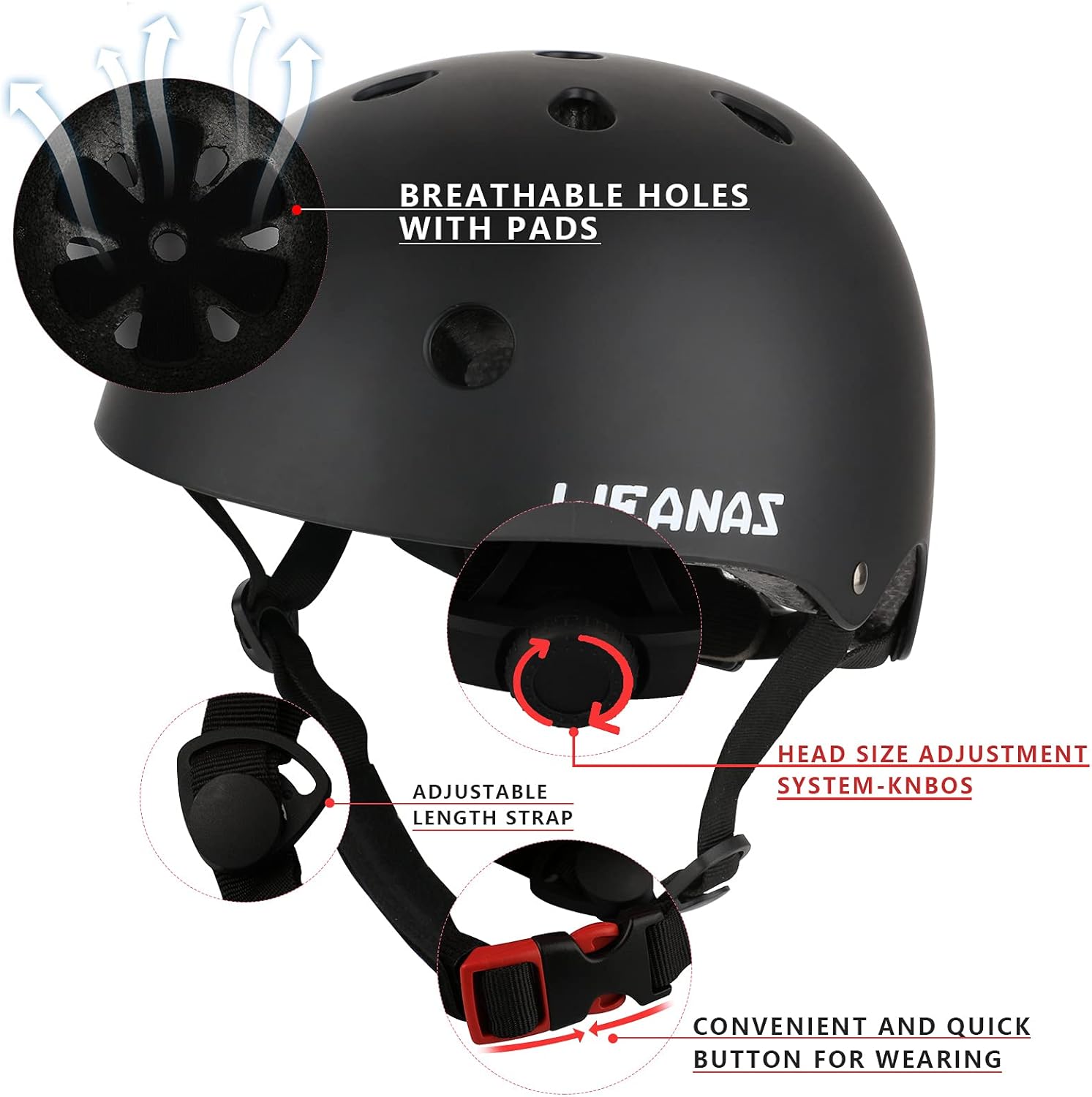 Weanas Helmets for 3-14 Years Kids Youth Adjustable Sports Protective Gear Set, Cycling Skating Safety Pad Safeguard (Helmet Knee Elbow Wrist Pads) : Sports & Outdoors