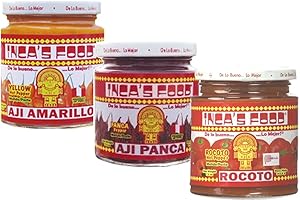 Inca's Food Mixed Sampler - Aji Amarillo, Aji Panca, and Aji Rocoto - (3) 7.5 Oz Jars