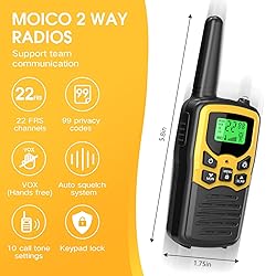 Walkie Talkies with 22 FRS Channels, MOICO Walkie