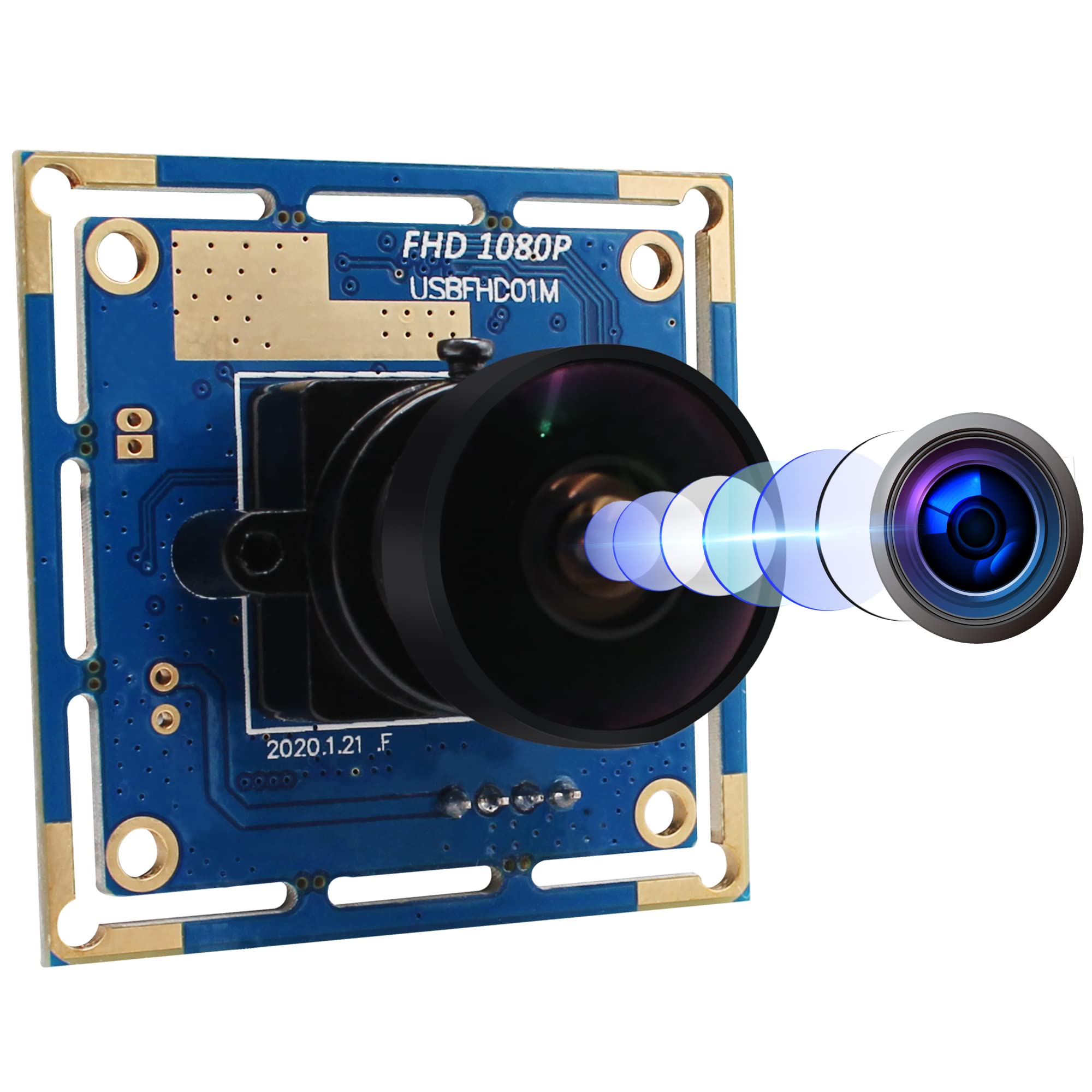 ELP Webcam Wide angle 170 degree Fisheye Lens Camera USB Full HD 1080P 30fps Web Camera for Linux/Windows/android