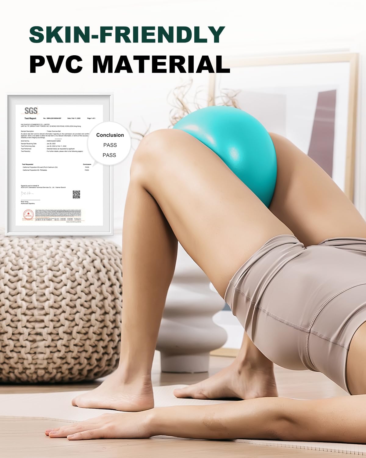 Trideer 9-Inch Pilates Ball, Anti-Burst & Non-Slip Small Exercise Ball for Yoga, Core Training, Physical Therapy, Balance, Stability and Stretching Fitness Equipment with Inflation Straw