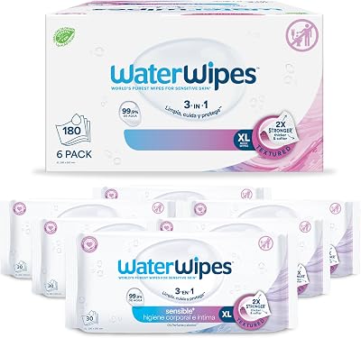 Sensitive+ Body & Intimate XL Wipes, 99,9% de agua, sin perfume