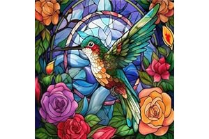 AIBOERL Diamond Painting Kits, Hummingbird 5D DIY Full Drill Diamond Art Painting Kits for Adults, Seaside Diamond Painting Gem Art Craft for Home Wall Decor (13.8 * 13.8 inch