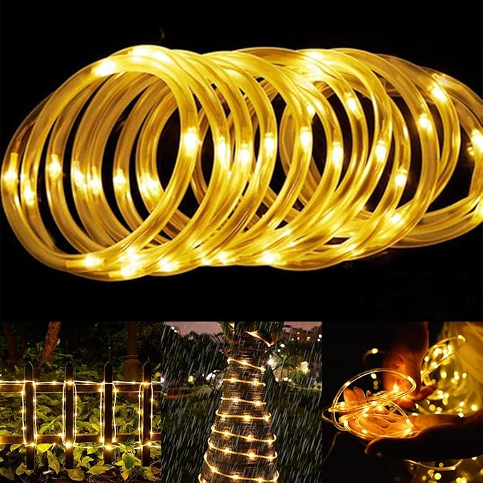 ShinePick Cadena Luces Solares,12 Metros 100 LED Guirnalda Luces
