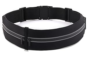 VODOZAVA Running Belt, Belt Bag for Women, Phone Holder for Running, Reflective Belt Pouch for Running,Workout Hiking Waist Bag Adjustiable Waist Sizes(19"-55")
