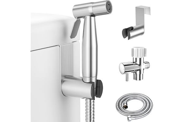 LUFEIDRA Handheld Bidet Toilet Spray-Adjustable Water Pressure Jet Spray for Toilet with Spray Hoses, Stainless Steel Muslim
