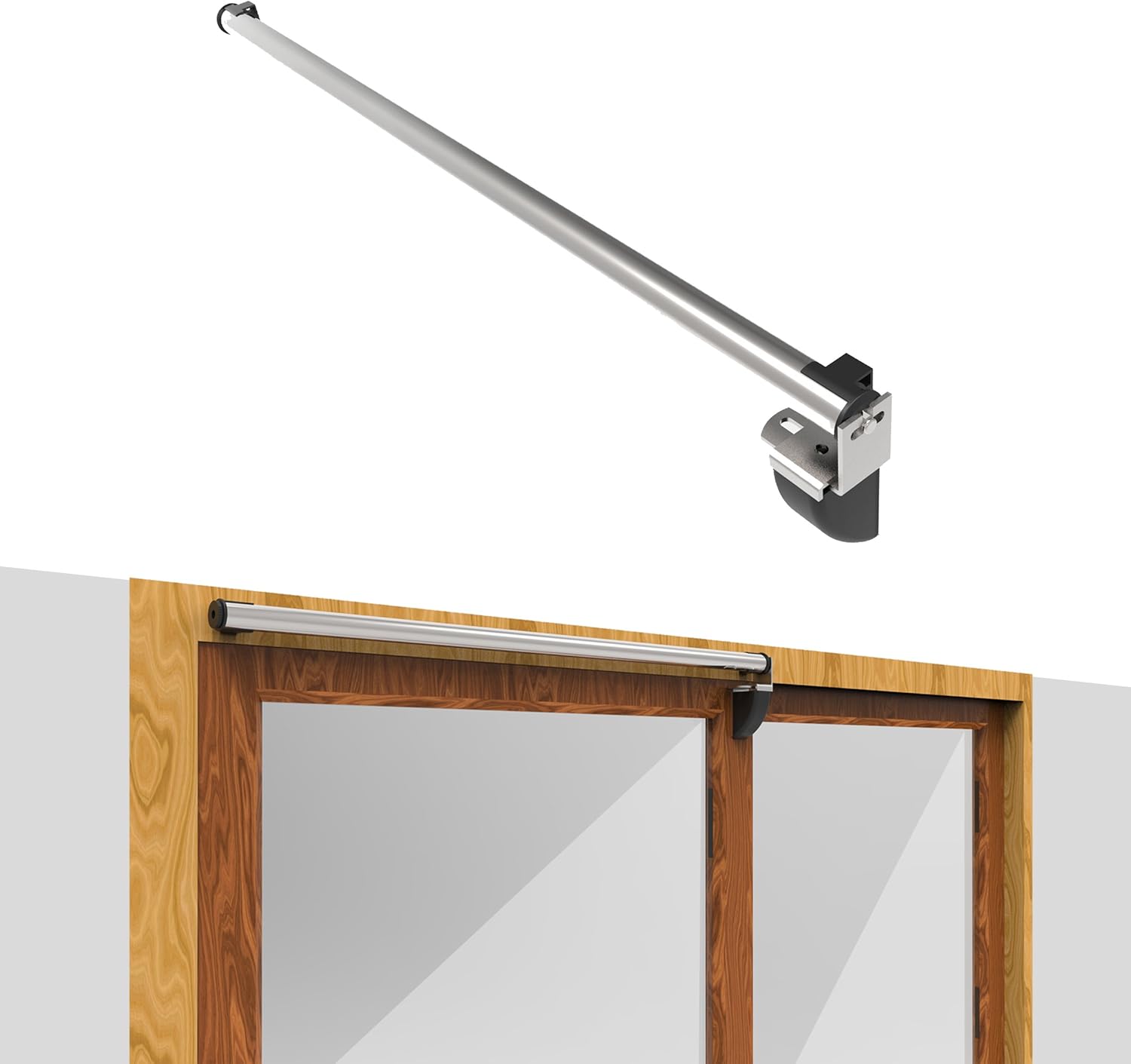 Dazzplus Air Pressure Sliding Door Closer Silver 30 Inch AL Products