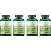 Swanson Prebiotic Capsules - Promotes Friendly Flora Support & Overall Digestive Health - Prebiotic Fiber Promoting Gut Health & Immune Health Support - (120 Veggie Capsules, 750mg Each) 4 Pack