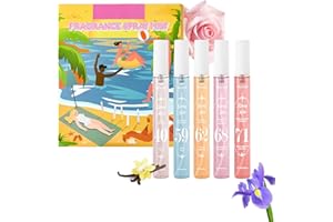 MeiPlumLai Perfume Fragrance Mist,Hair & Body Perfume Spray Set,Long-Lasting Fresh Fruity Spray for Women,Travel Size Mini Fragrance Mist Gift Set,5 Scents(40.59.62.68.71)
