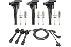 HYR Ignition Coils and Iridium Spark Plugs and Wires Ignition Coils Pack Fit for Toyota, 1996-2002 4Runner, 1995-1998 T100, 1995-2004 Tacoma, 2000-2004 Tundra, 3.4L Replaces UF156 C1041